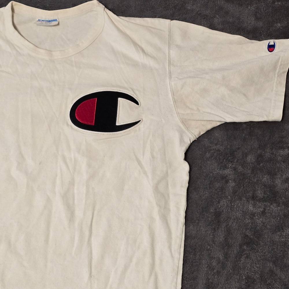 Champion Big C Logo T-Shirt Men's XL White Heritage Jersey‎ Cotton Graphic Tee - Picture 5 of 16